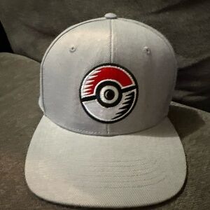 Pokemon Center Pok? Ball Gray Flat-Bill Hat (One Size-Adult)